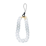 Maxbell Phone Bracelet Strap Anti Lost Acrylic Phone Pendant Phone Lanyard for Women White