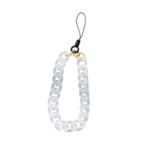 Maxbell Phone Bracelet Strap Anti Lost Acrylic Phone Pendant Phone Lanyard for Women White