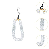 Maxbell Phone Bracelet Strap Anti Lost Acrylic Phone Pendant Phone Lanyard for Women White