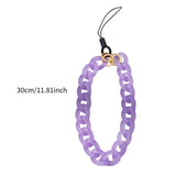 Maxbell Phone Bracelet Strap Anti Lost Acrylic Phone Pendant Phone Lanyard for Women Purple