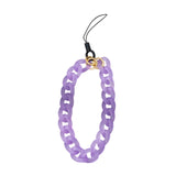 Maxbell Phone Bracelet Strap Anti Lost Acrylic Phone Pendant Phone Lanyard for Women Purple