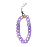 Maxbell Phone Bracelet Strap Anti Lost Acrylic Phone Pendant Phone Lanyard for Women Purple