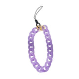 Maxbell Phone Bracelet Strap Anti Lost Acrylic Phone Pendant Phone Lanyard for Women Purple