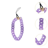 Maxbell Phone Bracelet Strap Anti Lost Acrylic Phone Pendant Phone Lanyard for Women Purple