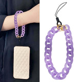 Maxbell Phone Bracelet Strap Anti Lost Acrylic Phone Pendant Phone Lanyard for Women Purple