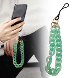 Maxbell Phone Bracelet Strap Anti Lost Acrylic Phone Pendant Phone Lanyard for Women Green