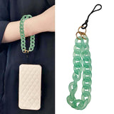 Maxbell Phone Bracelet Strap Anti Lost Acrylic Phone Pendant Phone Lanyard for Women Green