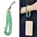 Maxbell Phone Bracelet Strap Anti Lost Acrylic Phone Pendant Phone Lanyard for Women Green