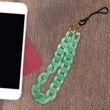 Maxbell Phone Bracelet Strap Anti Lost Acrylic Phone Pendant Phone Lanyard for Women Green