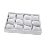 Maxbell Velvet Watch Jewelry Organizer Drawers Insert for Shelves Jewelry Exhibition Gray