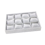 Maxbell Velvet Watch Jewelry Organizer Drawers Insert for Shelves Jewelry Exhibition Gray