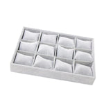 Maxbell Velvet Watch Jewelry Organizer Drawers Insert for Shelves Jewelry Exhibition Gray