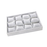 Maxbell Velvet Watch Jewelry Organizer Drawers Insert for Shelves Jewelry Exhibition Gray