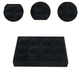 Maxbell Velvet Watch Jewelry Organizer Drawers Insert for Shelves Jewelry Exhibition Black
