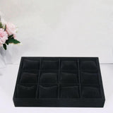 Maxbell Velvet Watch Jewelry Organizer Drawers Insert for Shelves Jewelry Exhibition Black
