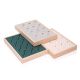 Maxbell Bangle Tray Rectangle Gifts Jewelry Displaying Wood Showcase Bracelet Holder grey