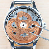 Maxbell Snake Watch Movement Rotor for Mechanical Watches Replace Oscillating Weight Brown Yellow