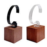 Maxbell Watch Display Stand Practical Versatile C Shape Show Rack for Store Showcase Brown Clear