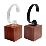 Maxbell Watch Display Stand Practical Versatile C Shape Show Rack for Store Showcase Brown Clear