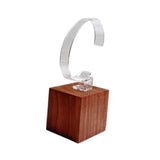 Maxbell Watch Display Stand Practical Versatile C Shape Show Rack for Store Showcase Brown Clear