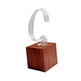 Maxbell Watch Display Stand Practical Versatile C Shape Show Rack for Store Showcase Brown Clear