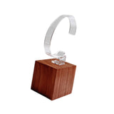 Maxbell Watch Display Stand Practical Versatile C Shape Show Rack for Store Showcase Brown Clear
