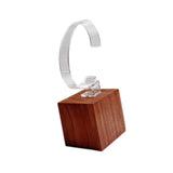 Maxbell Watch Display Stand Practical Versatile C Shape Show Rack for Store Showcase Brown Clear