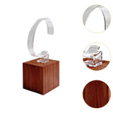 Maxbell Watch Display Stand Practical Versatile C Shape Show Rack for Store Showcase Brown Clear