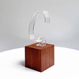 Maxbell Watch Display Stand Practical Versatile C Shape Show Rack for Store Showcase Brown Clear