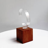 Maxbell Watch Display Stand Practical Versatile C Shape Show Rack for Store Showcase Brown Clear