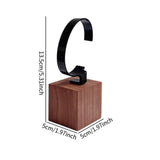 Maxbell Watch Display Stand Practical Versatile C Shape Show Rack for Store Showcase Brown Black