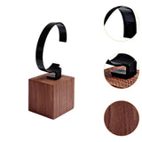 Maxbell Watch Display Stand Practical Versatile C Shape Show Rack for Store Showcase Brown Black