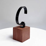 Maxbell Watch Display Stand Practical Versatile C Shape Show Rack for Store Showcase Brown Black
