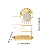 Maxbell Jewelry Holder with Mirror Tabletop Jewelry Stand for Bedroom Earrings Rings