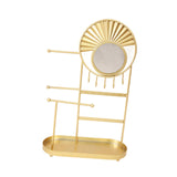 Maxbell Jewelry Holder with Mirror Tabletop Jewelry Stand for Bedroom Earrings Rings