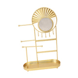 Maxbell Jewelry Holder with Mirror Tabletop Jewelry Stand for Bedroom Earrings Rings