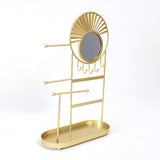 Maxbell Jewelry Holder with Mirror Tabletop Jewelry Stand for Bedroom Earrings Rings