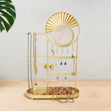 Maxbell Jewelry Holder with Mirror Tabletop Jewelry Stand for Bedroom Earrings Rings