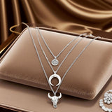 Maxbell Boho Layered Necklace Stylish Cool Western Women Pendant for Decor Accessory