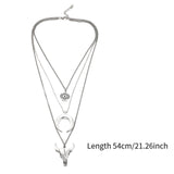 Maxbell Boho Layered Necklace Stylish Cool Western Women Pendant for Decor Accessory
