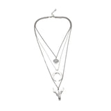 Maxbell Boho Layered Necklace Stylish Cool Western Women Pendant for Decor Accessory