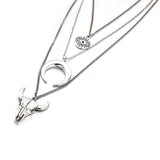 Maxbell Boho Layered Necklace Stylish Cool Western Women Pendant for Decor Accessory