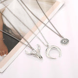 Maxbell Boho Layered Necklace Stylish Cool Western Women Pendant for Decor Accessory