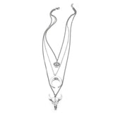 Maxbell Boho Layered Necklace Stylish Cool Western Women Pendant for Decor Accessory