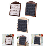 Maxbell Jewelry Display Rack Dangle Earrings Tabletop Earring Holder Stand Organizer Deep Brown Beige