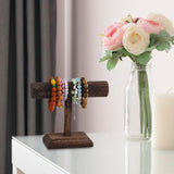 Maxbell Bracelet Holder Stable Desktop Bracelet Organizer for Hair Bands Bangle Shop 1 Layer Short Dark brown