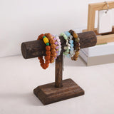 Maxbell Bracelet Holder Stable Desktop Bracelet Organizer for Hair Bands Bangle Shop 1 Layer Short Dark brown