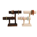 Maxbell Bracelet Holder Stable Desktop Bracelet Organizer for Hair Bands Bangle Shop 2 Layers Dark brown