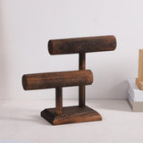 Maxbell Bracelet Holder Stable Desktop Bracelet Organizer for Hair Bands Bangle Shop 2 Layers Dark brown