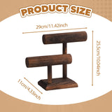 Maxbell Bracelet Holder Stable Desktop Bracelet Organizer for Hair Bands Bangle Shop 2 Layers Dark brown